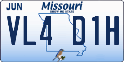 MO license plate VL4D1H