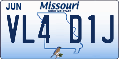 MO license plate VL4D1J