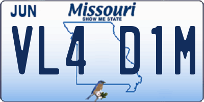 MO license plate VL4D1M