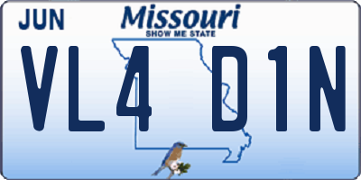 MO license plate VL4D1N