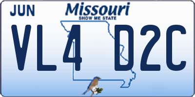 MO license plate VL4D2C