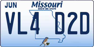 MO license plate VL4D2D