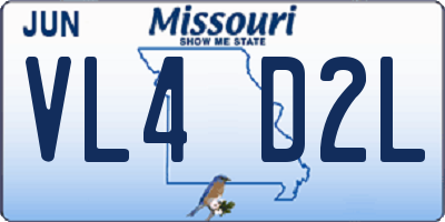 MO license plate VL4D2L