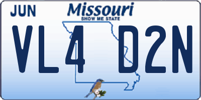 MO license plate VL4D2N