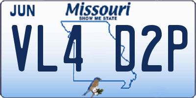 MO license plate VL4D2P