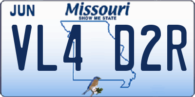 MO license plate VL4D2R