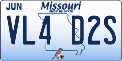 MO license plate VL4D2S