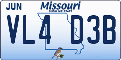 MO license plate VL4D3B