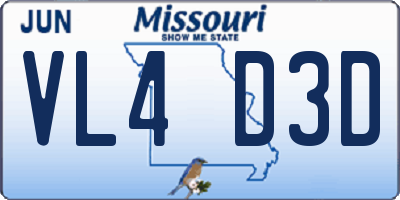 MO license plate VL4D3D