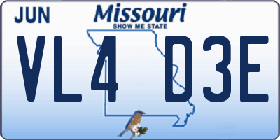 MO license plate VL4D3E