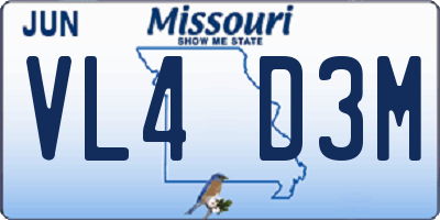 MO license plate VL4D3M