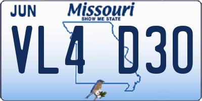 MO license plate VL4D3O