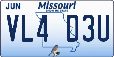 MO license plate VL4D3U
