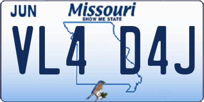 MO license plate VL4D4J