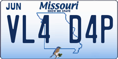 MO license plate VL4D4P