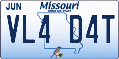 MO license plate VL4D4T