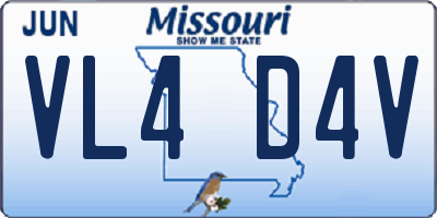MO license plate VL4D4V