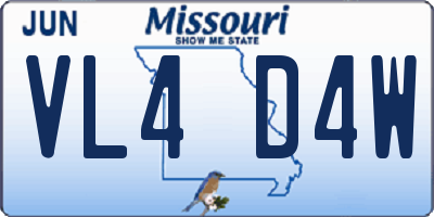 MO license plate VL4D4W