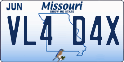 MO license plate VL4D4X