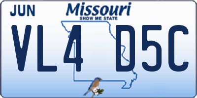 MO license plate VL4D5C