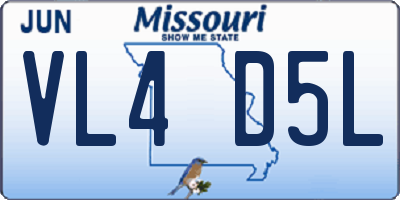 MO license plate VL4D5L