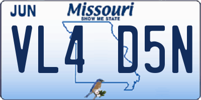 MO license plate VL4D5N