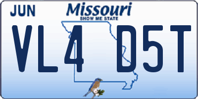 MO license plate VL4D5T