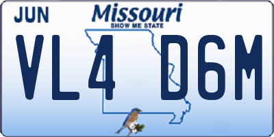 MO license plate VL4D6M