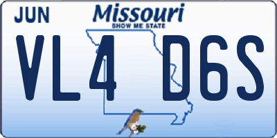 MO license plate VL4D6S