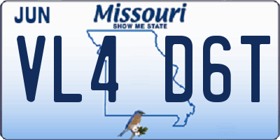 MO license plate VL4D6T