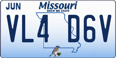 MO license plate VL4D6V