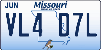 MO license plate VL4D7L