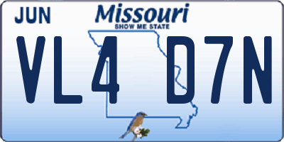MO license plate VL4D7N