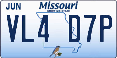 MO license plate VL4D7P