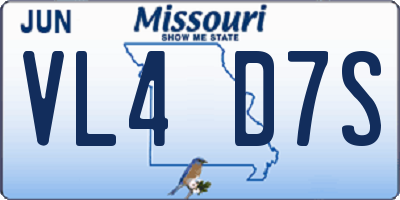 MO license plate VL4D7S