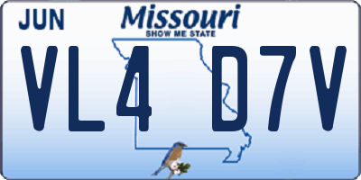 MO license plate VL4D7V