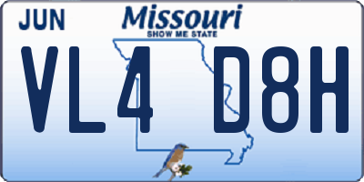 MO license plate VL4D8H