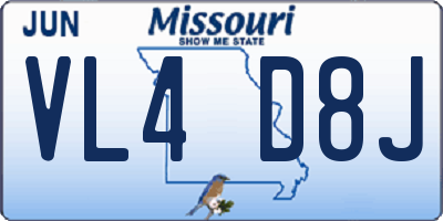 MO license plate VL4D8J