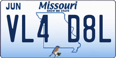 MO license plate VL4D8L