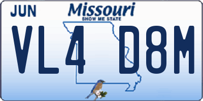 MO license plate VL4D8M