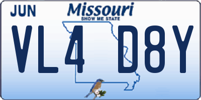 MO license plate VL4D8Y