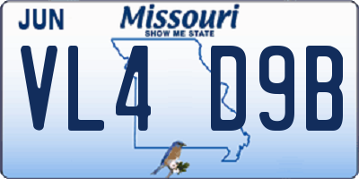 MO license plate VL4D9B