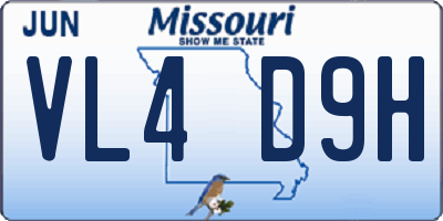 MO license plate VL4D9H