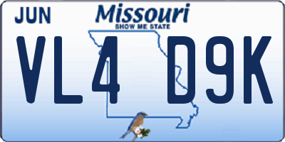 MO license plate VL4D9K