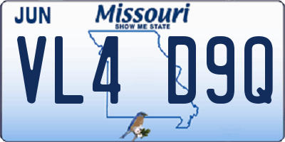 MO license plate VL4D9Q