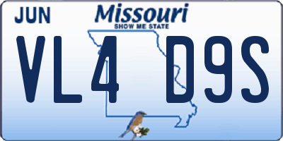MO license plate VL4D9S