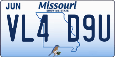 MO license plate VL4D9U