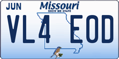 MO license plate VL4E0D