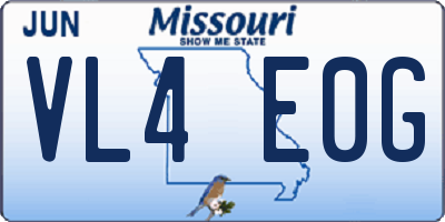 MO license plate VL4E0G
