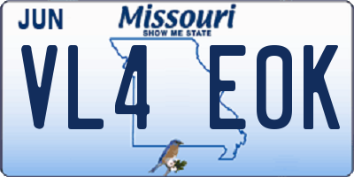 MO license plate VL4E0K